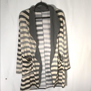 Grey and cream stripe ombré cardigan (B0038)